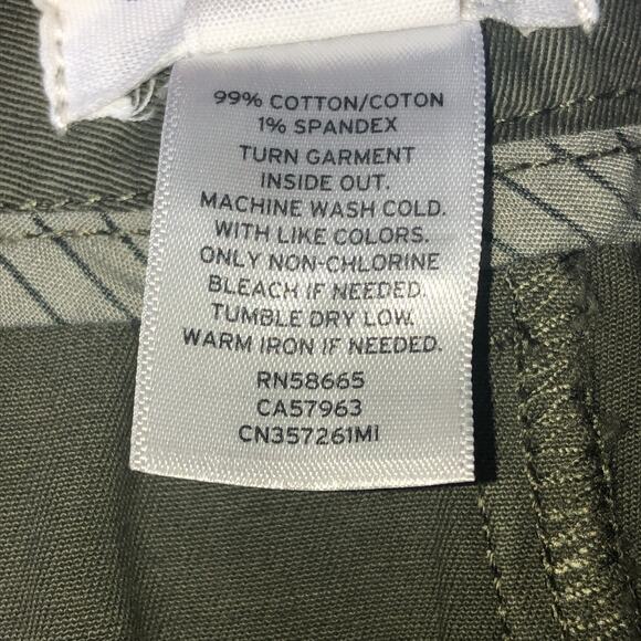 Caslon Olive Sarma Cotton Twill Shorts - Size 16 - Picture 7 of 8